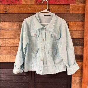 Light Blue Jacket with Patch Pockets